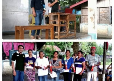 Norma Gacote host program and Nituma awards solar lanterns