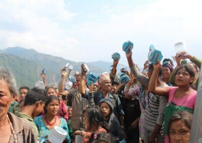 Global Peace Foundation distributes solar lamps to Chhaimale Village.