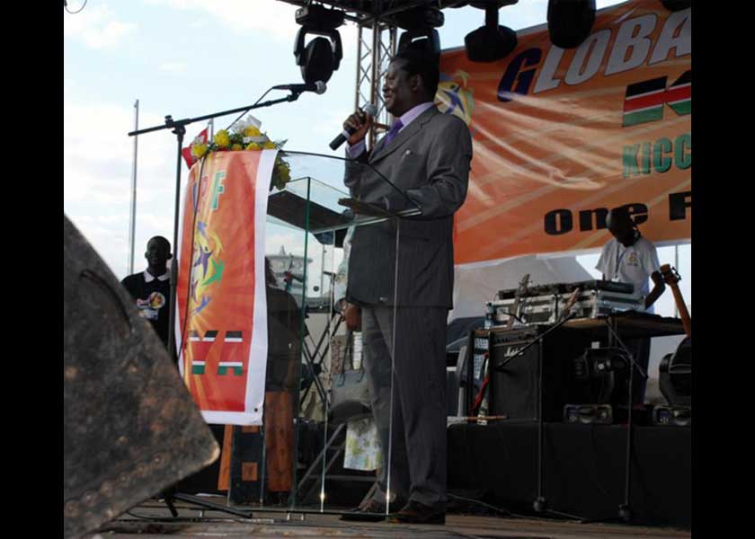 Prime Minister Raila Odinga at the Global Peace Festival 2008 Nairobi, Kenya.