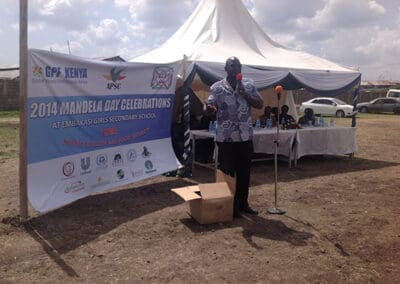 Mr. Henry Ndede, UNEP Country Coordinator on Mandela Day in Kenya.