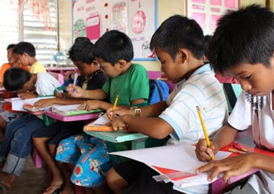 Elementary school students from the Visayas region of the Philippines.