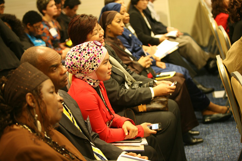 Women from all over the world gather together to attend the Global Peace Women session titled, “Women’s Leadership in Building a Global Culture of Peace,” during 2012 Global Peace Convention in Atlanta, United States.