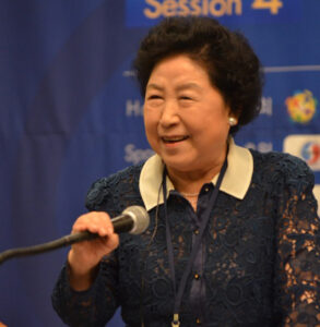 Mrs. Young Sook Kang speaks at the Global Peace Women concurrent session in Korea, for the Global Peace Leadership Conference 2012.