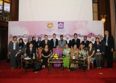 GPF-Malaysia members as well as participants from the Global Peace Women Inaugural Launch and Forum in Malaysia gather for a group shot.