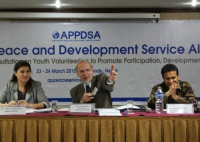 Tatiana Prokhorova, David Caprara, and Yogendra Bahadur Shahi at APPDSA event