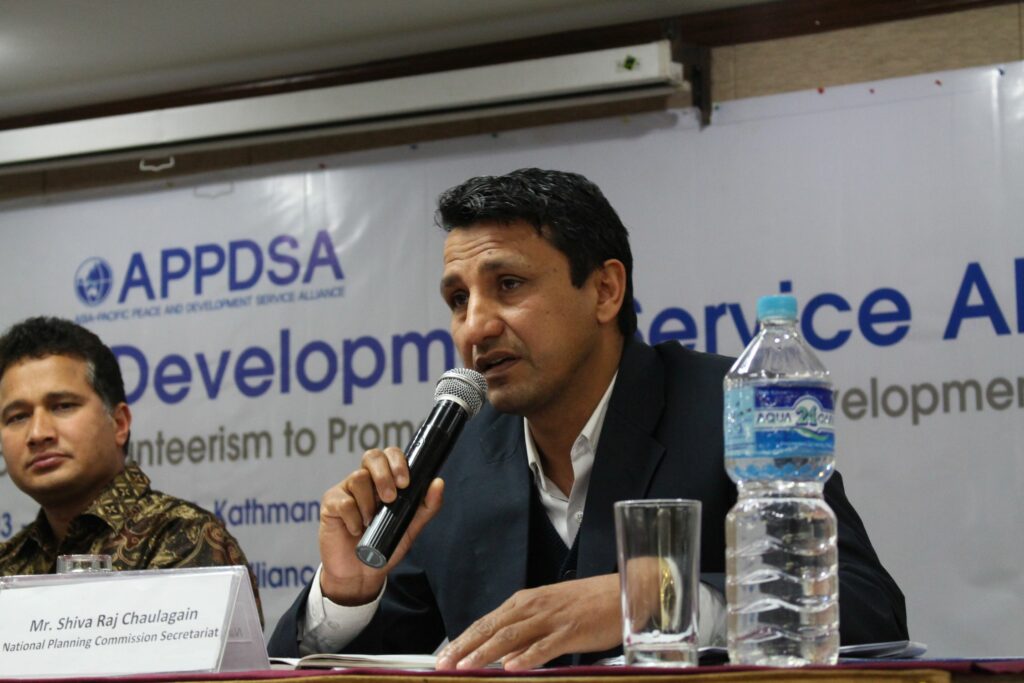 Shiva Raj Chaulagain, National Development Volunteer Service, Nepal at APPDSA event.