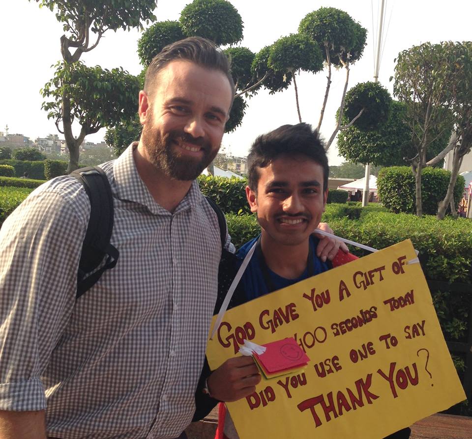Global Peace Youth India Volunteer shares smiles during Cultural Appreciation Campaign