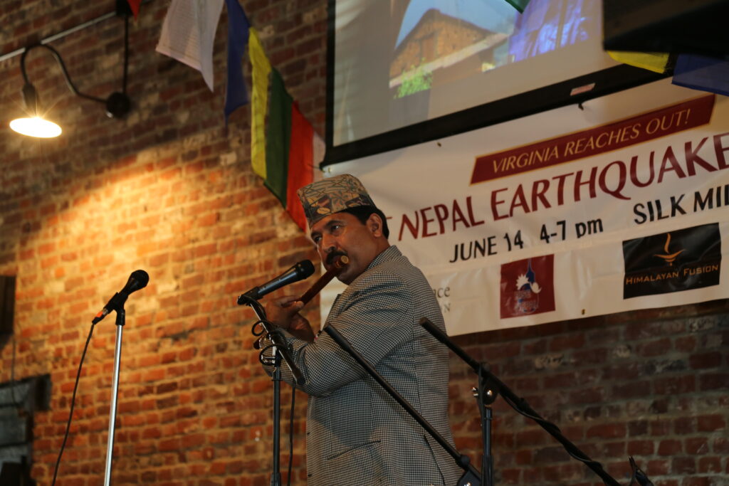 Prem Raja Mahat at VA fundraiser for Nepal relief efforts.