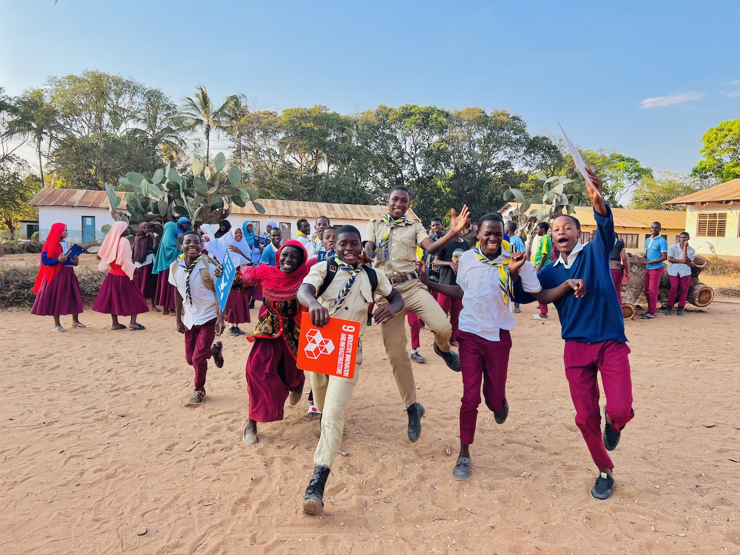 Tanzanian students running