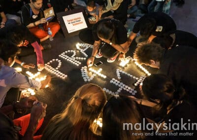 Tribute to MH17 in Malaysia (photo credit Malaysiakini)