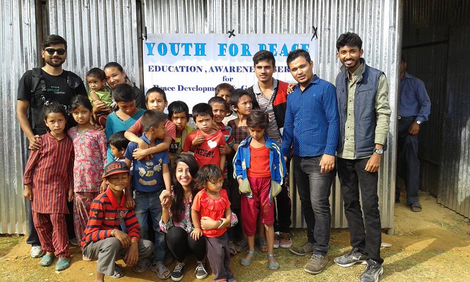 Global Peace Foundation volunteers rebuild classrooms for children of Nepal.