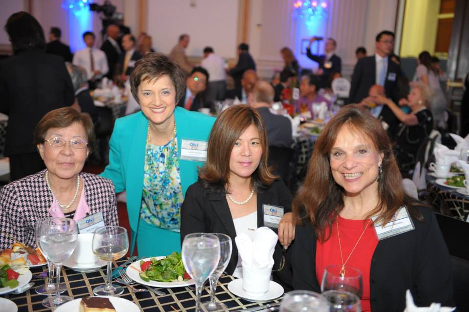 Banquet guests (left to right) Duk Sun Lyu, Louise Dickson, Grace Collins and Lorraine Boothby.