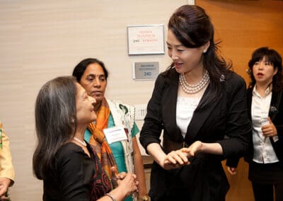 Mrs. Aruna Chandaria with Dr. Jun Sook Moon at the Global Peace Women Luncheon in Atlanta 2012.