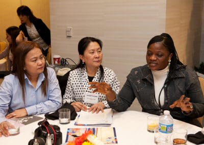 Women participants meet and greet at the Global Peace Women Luncheon during the 2012 Global Peace Convention.
