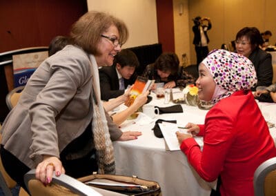 Global Peace Women hosted a networking luncheon where women from across the globe, Kenya, the Unites States, Indonesia, exchanged stories and best practices with each other.