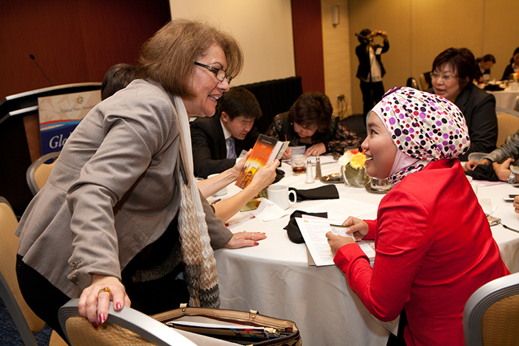 Global Peace Women hosted a networking luncheon where women from across the globe, Kenya, the Unites States, Indonesia, exchanged stories and best practices with each other.