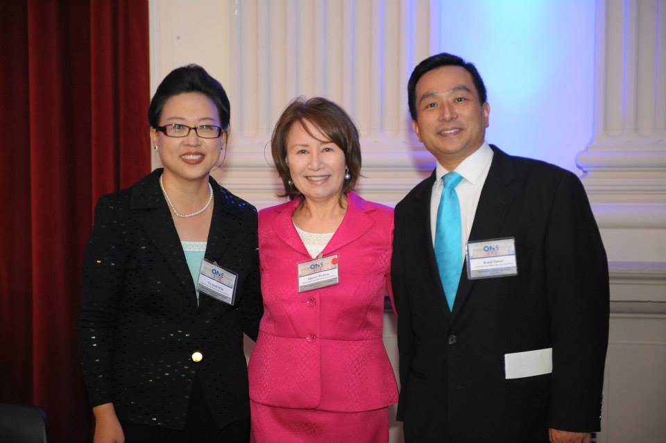 Banquet attendees (left to right) Yu Sook Kim, Sherry Walters and Kenji Sawai.