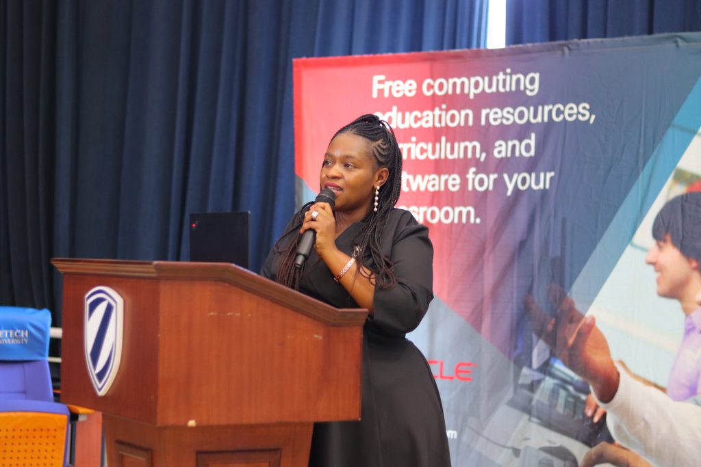 Ms. Lorna Juma, Oracle Academy Program Manager addressing educators at Transforming Education Computing Bootcamp
