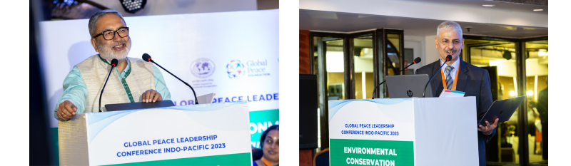 Left: Shri Ramesh Negi ,IAS Officer (Retired), chaired the final session of the track. Right: Dr. Chiranjibi Bhattarai, Faculty of Environmental Law, Policy and Governance at Nepal Open University