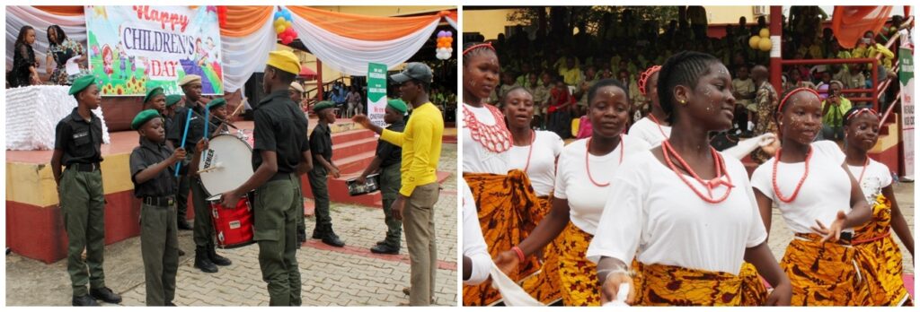 Students perform cultural dances in celebration of National Children's Day in Nigeria