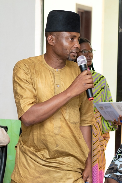 Abdul Ahmed giving remarks on behalf of the GPF Nigeria Country Director, Rev. John Joseph Hayab.