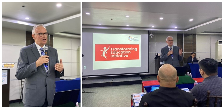 Dr. Tony Devine presents at an educators workshop held in the Philippines.