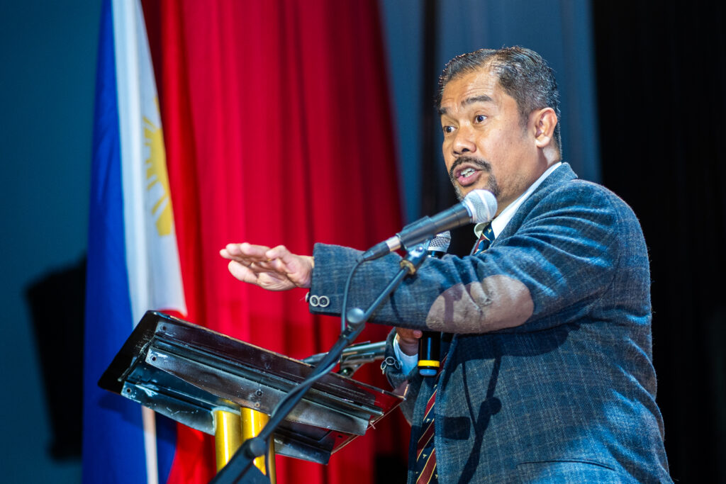 Dr. Tirso A. Ronquillo, an ASEAN Engineer and Professional Electronics Engineer, serving as the President of Batangas State University and the President of the Philippine Association of State Universities and Colleges (PASUC), speaking on the topic: Innovations in Sustainable Education: Empowering Future Leaders for Global Harmony