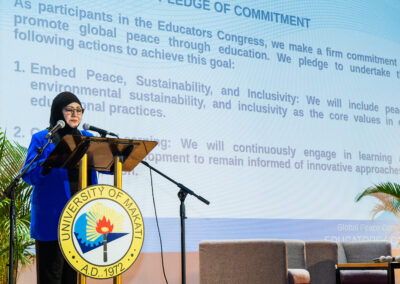 Pledge of Commitment by Bai Norhata Alonto President of Philippine Muslim Women Council, President of United Nation Association of the Philippines Mindanao Chapter, Commissioner, Social Security Commission