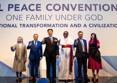 Group photo of speakers and moderator during the Main Plenary for the Global Peace Convention 2023