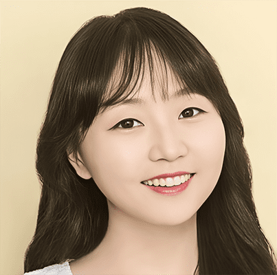 S6. Stories Beyond Borders 3. Ju-hyeon Kim Ms. Ju-hyeon Kim, a young woman with long, dark hair and bangs, smiles at the camera against a plain, light-colored background.