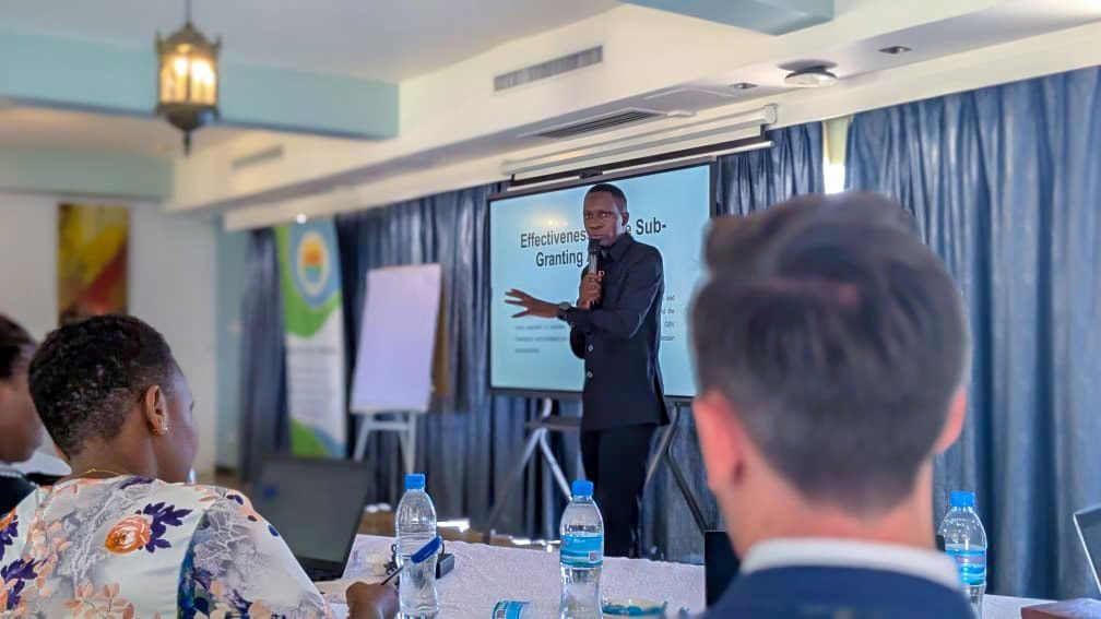 A speaker from GPF Tanzania presents on