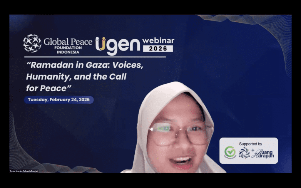 A Palestinian activist in a hijab speaks during a